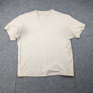 Lululemon Shirt Mens XL Rib Knit Athletic Tee Cream Heavyweight Training Gym